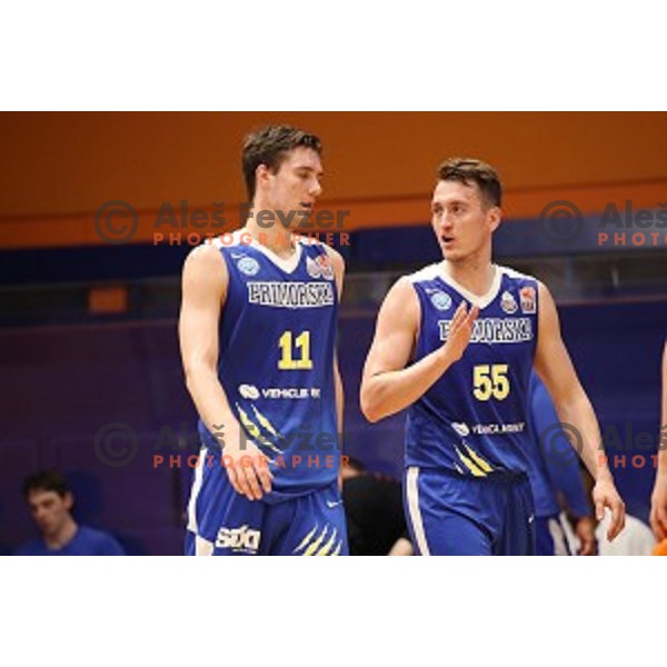 in action during Nova KBM league basketball match between Helios Suns and Sixt Primorska in Domzale Sports Hall, Slovenia on April 20, 2019