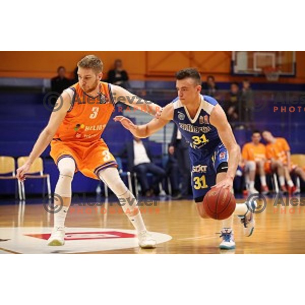 in action during Nova KBM league basketball match between Helios Suns and Sixt Primorska in Domzale Sports Hall, Slovenia on April 20, 2019