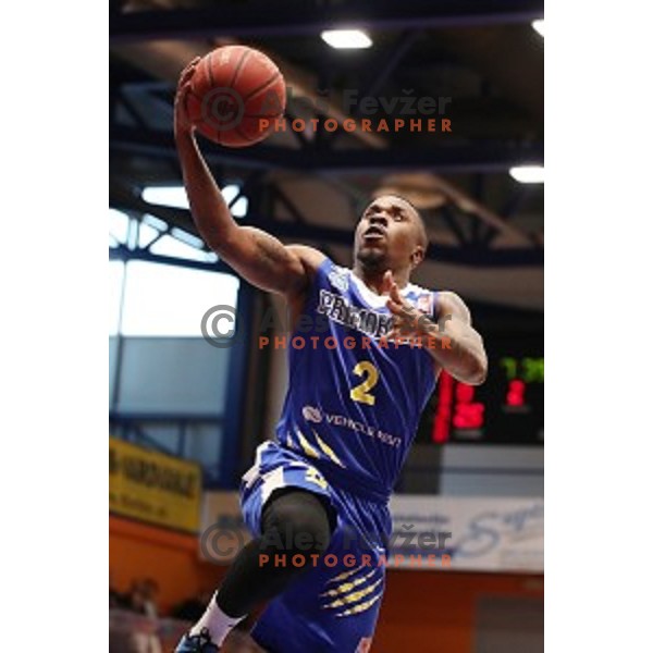 in action during Nova KBM league basketball match between Helios Suns and Sixt Primorska in Domzale Sports Hall, Slovenia on April 20, 2019