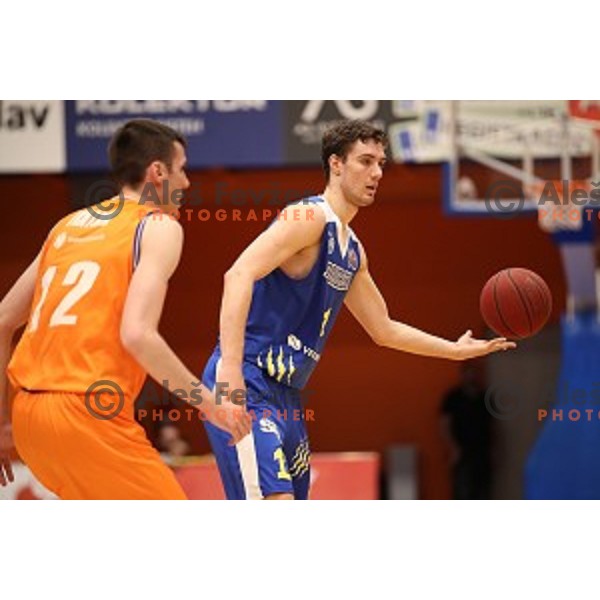 in action during Nova KBM league basketball match between Helios Suns and Sixt Primorska in Domzale Sports Hall, Slovenia on April 20, 2019