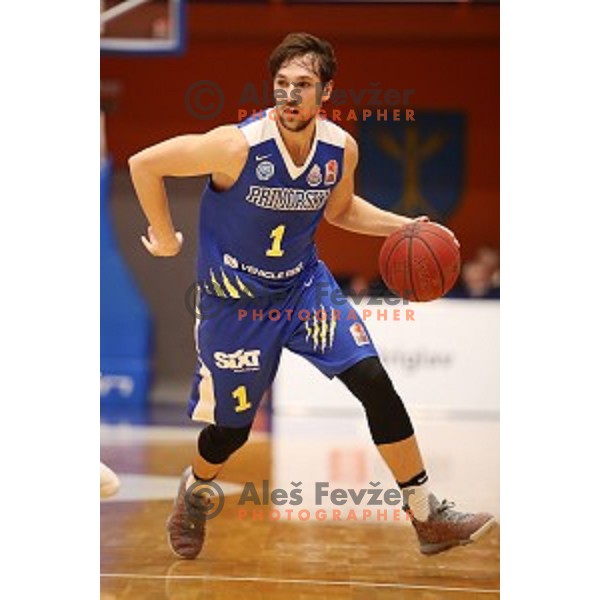 in action during Nova KBM league basketball match between Helios Suns and Sixt Primorska in Domzale Sports Hall, Slovenia on April 20, 2019