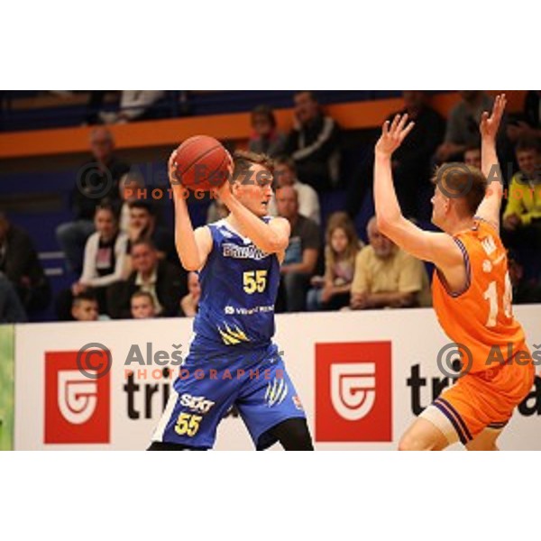 in action during Nova KBM league basketball match between Helios Suns and Sixt Primorska in Domzale Sports Hall, Slovenia on April 20, 2019