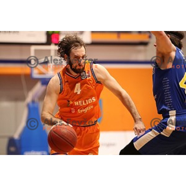 in action during Nova KBM league basketball match between Helios Suns and Sixt Primorska in Domzale Sports Hall, Slovenia on April 20, 2019