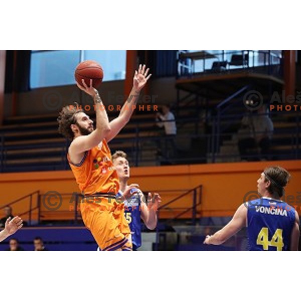 in action during Nova KBM league basketball match between Helios Suns and Sixt Primorska in Domzale Sports Hall, Slovenia on April 20, 2019