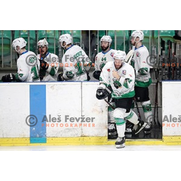 Zan Jezovsek of SZ Olimpija in action during Final of Alps league between SZ Olimpija and Pustertal in Tivoli Hall, Ljubljana on April 19, 2019