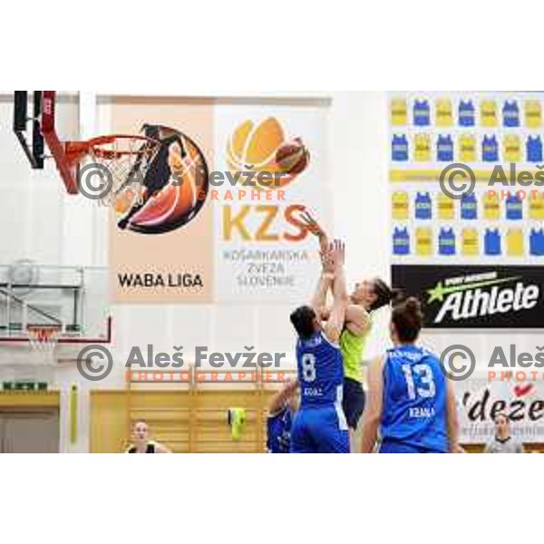 action during third match of the Final of Slovenian Women\'s basketball league between Cinkarna Celje and Triglav Kranj in Celje, Slovenia on April 23, 2019