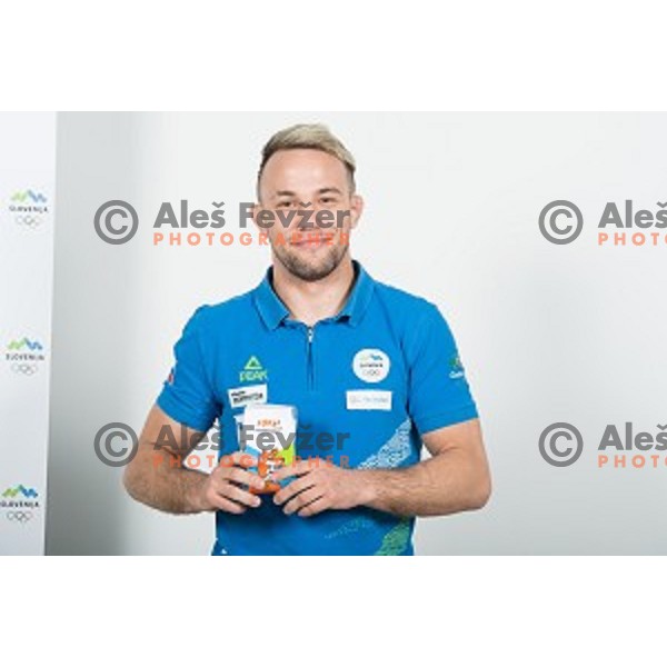 Adrian Gomboc candidate for Slovenia team at second edition of European Olympic games in Minsk, Belorussia at official photo shooting in Ljubljana on April 16, 2019