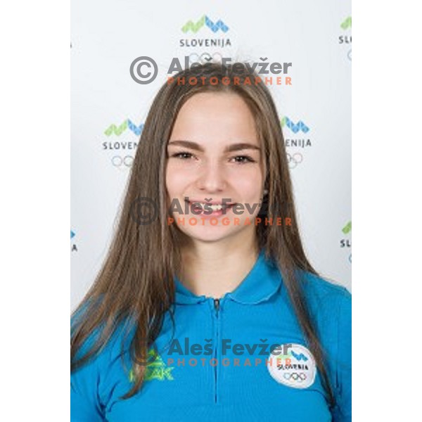 Kaja Kajzer candidate for Slovenia team at second edition of European Olympic games in Minsk, Belorussia at official photo shooting in Ljubljana on April 16, 2019