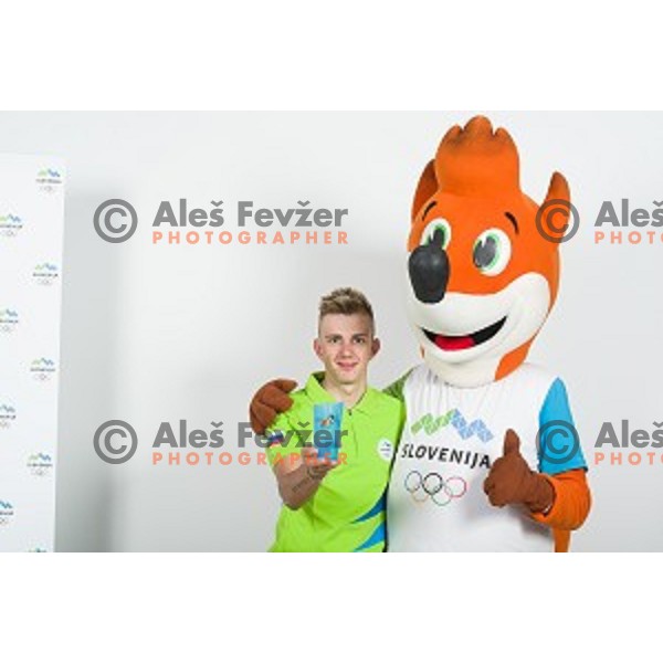Ziga Jerman candidate for Slovenia team at second edition of European Olympic games in Minsk, Belorussia at official photo shooting in Ljubljana on April 16, 2019