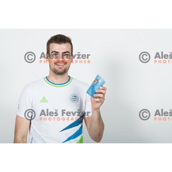 Gasper Strajhar candidate for Slovenia team at second edition of European Olympic games in Minsk, Belorussia at official photo shooting in Ljubljana on April 16, 2019