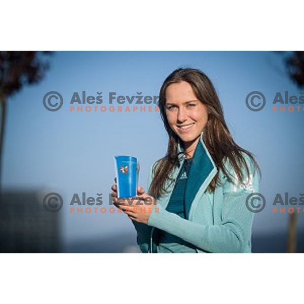 Kaja Juvan candidate for Slovenia team at second edition of European Olympic games in Minsk, Belorussia at official photo shooting in Ljubljana on April 16, 2019