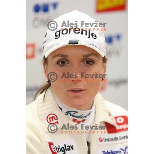 Petra Majdic at press conference of Slovenian Nordic team in Ljubljana, Slovenia on 11.2.2008 
