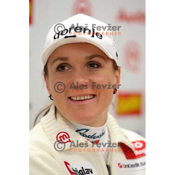 Petra Majdic at press conference of Slovenian Nordic team in Ljubljana, Slovenia on 11.2.2008 