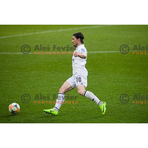 in action during Prva liga Telekom Slovenije football match between Olimpija and Krsko, Stozice stadium, Ljubljana, Slovenia on April 28, 2019
