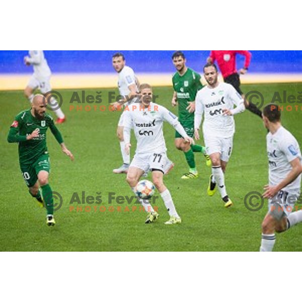 in action during Prva liga Telekom Slovenije football match between Olimpija and Krsko, Stozice stadium, Ljubljana, Slovenia on April 28, 2019