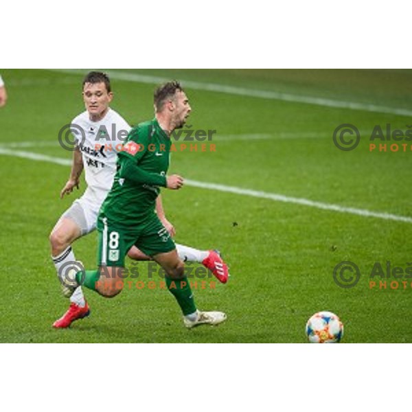 in action during Prva liga Telekom Slovenije football match between Olimpija and Krsko, Stozice stadium, Ljubljana, Slovenia on April 28, 2019