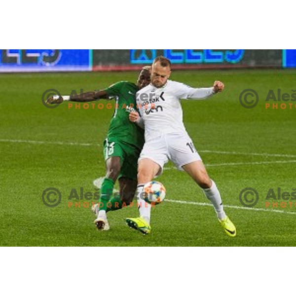 in action during Prva liga Telekom Slovenije football match between Olimpija and Krsko, Stozice stadium, Ljubljana, Slovenia on April 28, 2019