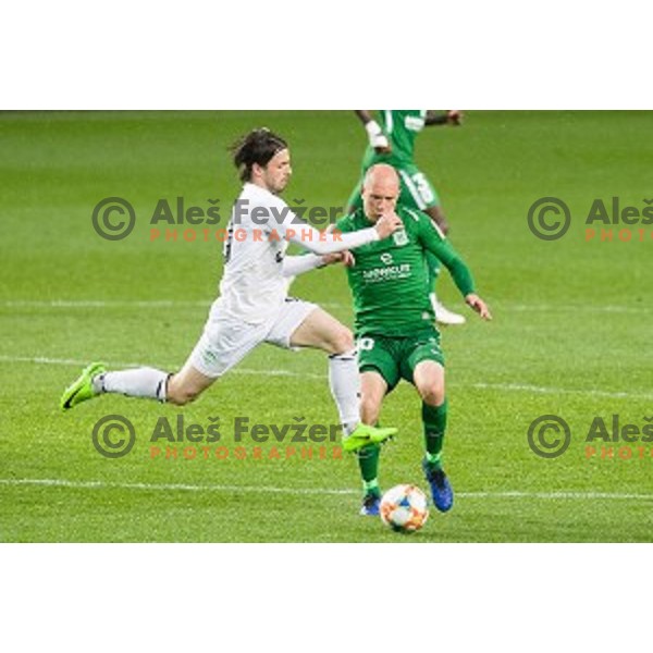in action during Prva liga Telekom Slovenije football match between Olimpija and Krsko, Stozice stadium, Ljubljana, Slovenia on April 28, 2019