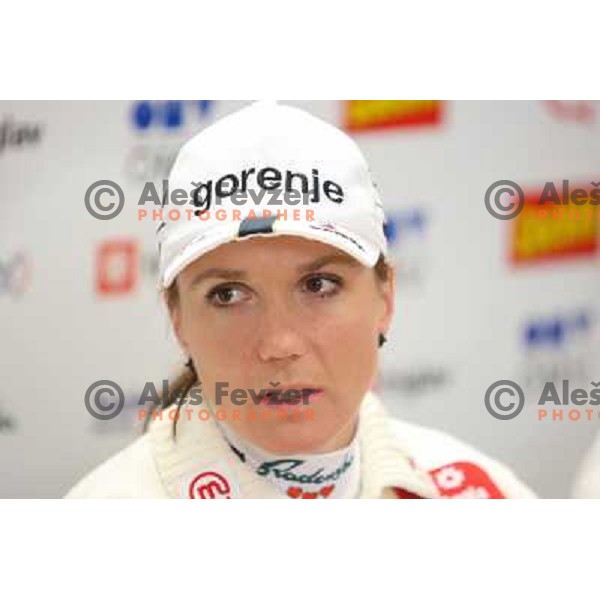 Petra Majdic at press conference of Slovenian Nordic team in Ljubljana, Slovenia on 11.2.2008 