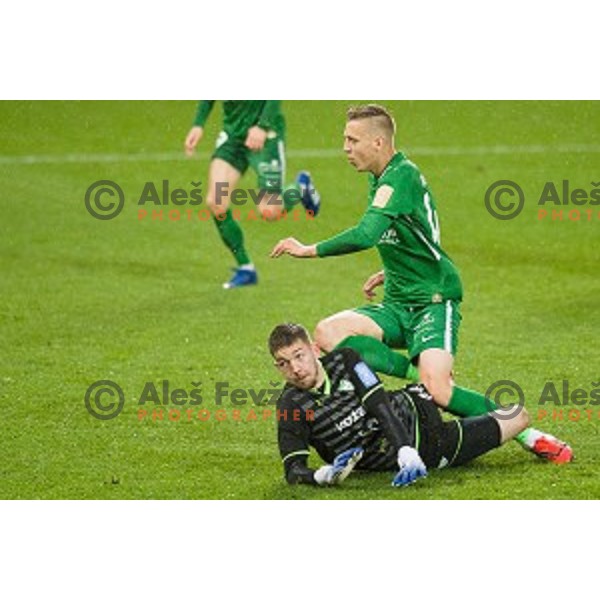 in action during Prva liga Telekom Slovenije football match between Olimpija and Krsko, Stozice stadium, Ljubljana, Slovenia on April 28, 2019