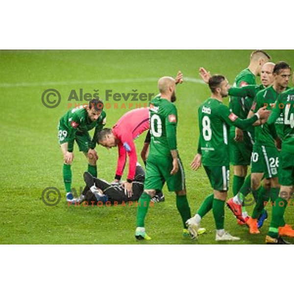 in action during Prva liga Telekom Slovenije football match between Olimpija and Krsko, Stozice stadium, Ljubljana, Slovenia on April 28, 2019