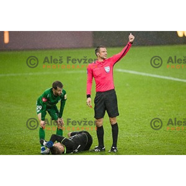 in action during Prva liga Telekom Slovenije football match between Olimpija and Krsko, Stozice stadium, Ljubljana, Slovenia on April 28, 2019