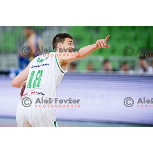 Roko Badzim in action during Nova KBM league quarter final basketball match between Petrol Olimpija - GGD Sencur, , Arena Stozice, Ljubljana, Slovenia on April 30, 2019