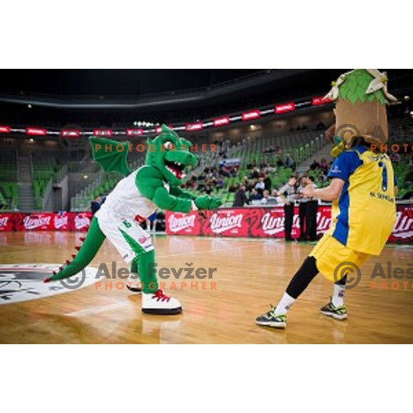 in action during Nova KBM league quarter final basketball match between Petrol Olimpija - GGD Sencur, , Arena Stozice, Ljubljana, Slovenia on April 30, 2019