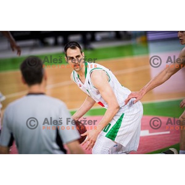 Domen Lorbek in action during Nova KBM league quarter final basketball match between Petrol Olimpija - GGD Sencur, , Arena Stozice, Ljubljana, Slovenia on April 30, 2019