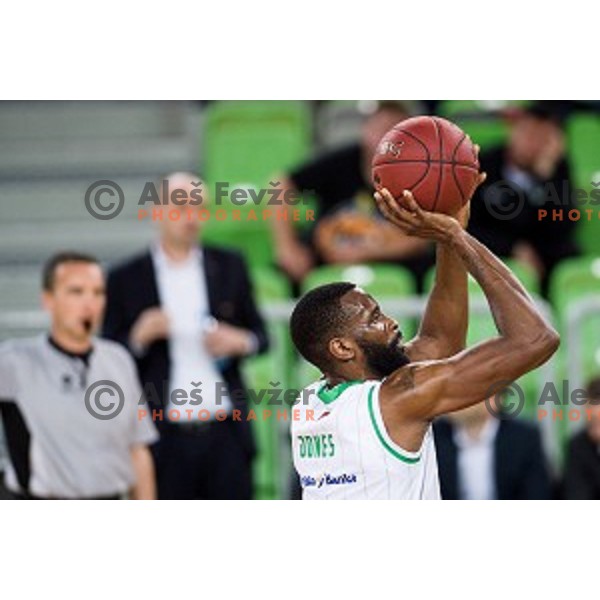 in action during Nova KBM league quarter final basketball match between Petrol Olimpija - GGD Sencur, , Arena Stozice, Ljubljana, Slovenia on April 30, 2019