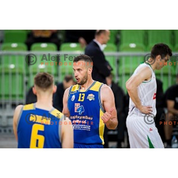 Smiljan Pavic in action during Nova KBM league quarter final basketball match between Petrol Olimpija - GGD Sencur, , Arena Stozice, Ljubljana, Slovenia on April 30, 2019
