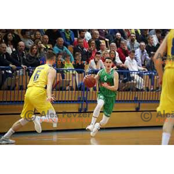 Jan Span in action during Nova KBM league playoff basketball match between Sencur GGD and Petrol Olimpija in Sencur Sports Hall, Slovenia on May 4, 2019