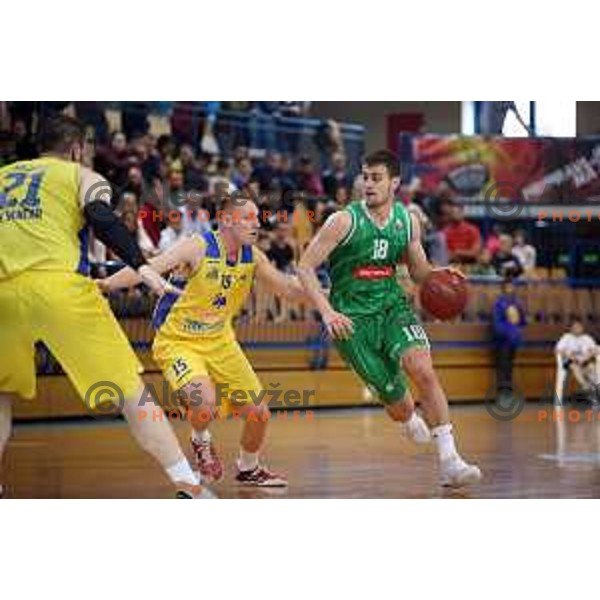 action during Nova KBM league playoff basketball match between Sencur GGD and Petrol Olimpija in Sencur Sports Hall, Slovenia on May 4, 2019