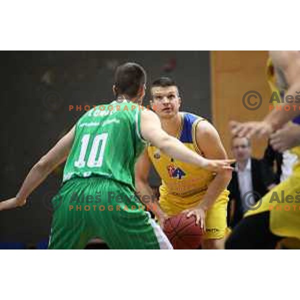 Dini Muric in action during Nova KBM league playoff basketball match between Sencur GGD and Petrol Olimpija in Sencur Sports Hall, Slovenia on May 4, 2019