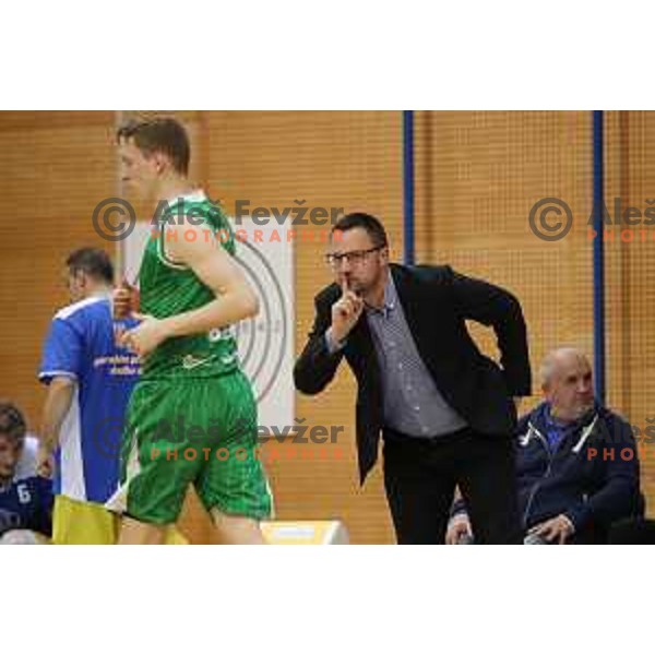 action during Nova KBM league playoff basketball match between Sencur GGD and Petrol Olimpija in Sencur Sports Hall, Slovenia on May 4, 2019