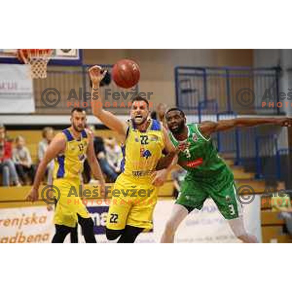 Marko Popadic in action during Nova KBM league playoff basketball match between Sencur GGD and Petrol Olimpija in Sencur Sports Hall, Slovenia on May 4, 2019