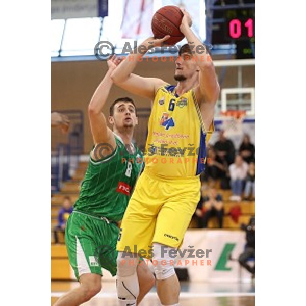 action during Nova KBM league playoff basketball match between Sencur GGD and Petrol Olimpija in Sencur Sports Hall, Slovenia on May 4, 2019