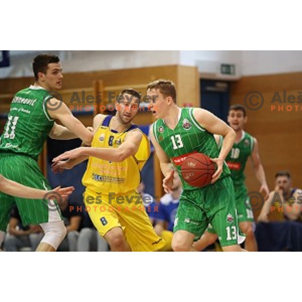 action during Nova KBM league playoff basketball match between Sencur GGD and Petrol Olimpija in Sencur Sports Hall, Slovenia on May 4, 2019