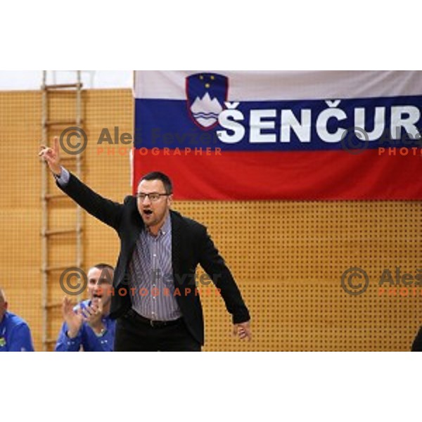action during Nova KBM league playoff basketball match between Sencur GGD and Petrol Olimpija in Sencur Sports Hall, Slovenia on May 4, 2019