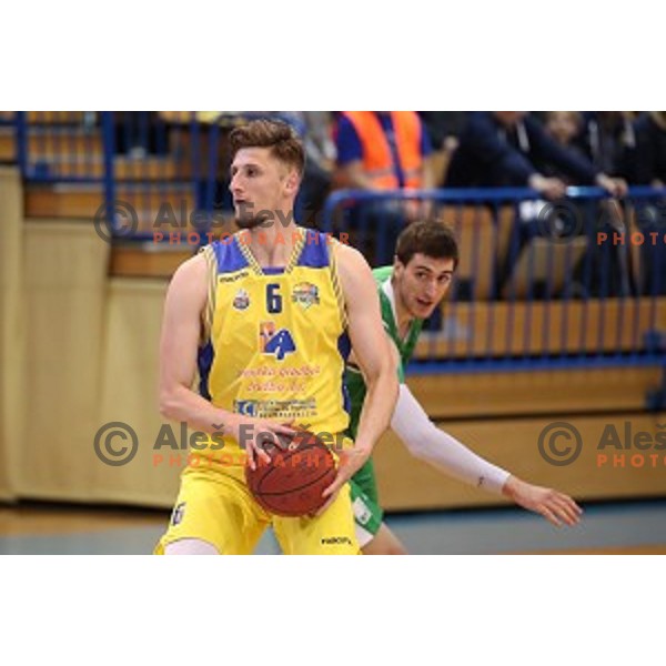 action during Nova KBM league playoff basketball match between Sencur GGD and Petrol Olimpija in Sencur Sports Hall, Slovenia on May 4, 2019