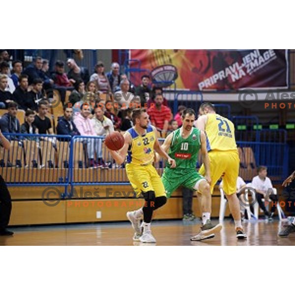 action during Nova KBM league playoff basketball match between Sencur GGD and Petrol Olimpija in Sencur Sports Hall, Slovenia on May 4, 2019