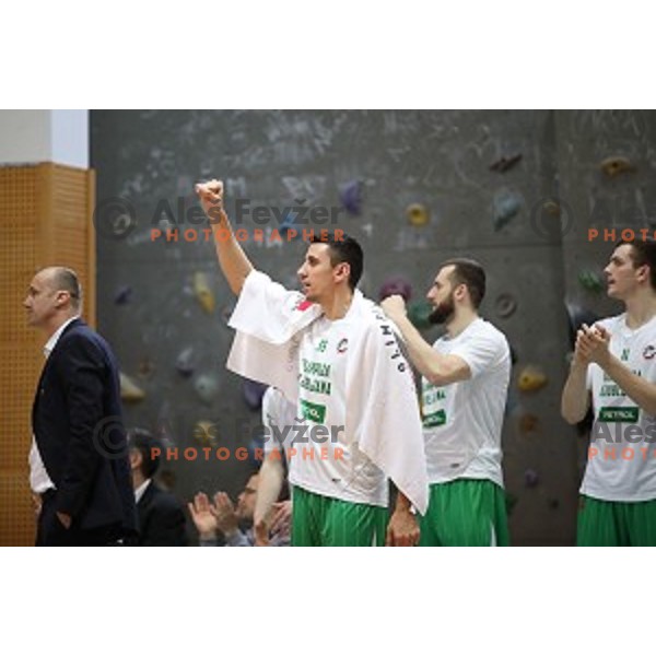 action during Nova KBM league playoff basketball match between Sencur GGD and Petrol Olimpija in Sencur Sports Hall, Slovenia on May 4, 2019