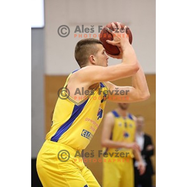 Dini Muric in action during Nova KBM league playoff basketball match between Sencur GGD and Petrol Olimpija in Sencur Sports Hall, Slovenia on May 4, 2019