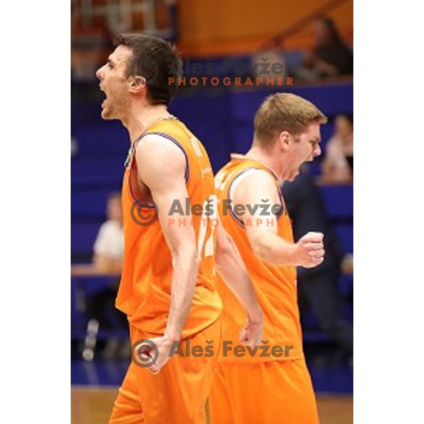 Igor Tratnik in action during Nova KBM league playoff basketball match between Helios Suns and Hopsi Polzela in Domzale Sports Hall, Slovenia on May 4, 2019
