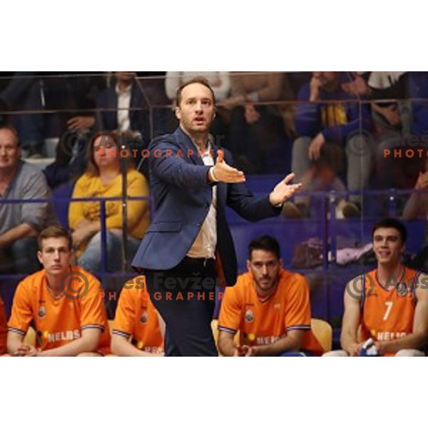 Dejan Jakara in action during Nova KBM league playoff basketball match between Helios Suns and Hopsi Polzela in Domzale Sports Hall, Slovenia on May 4, 2019