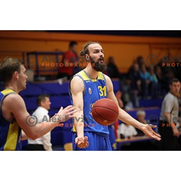action during Nova KBM league playoff basketball match between Helios Suns and Hopsi Polzela in Domzale Sports Hall, Slovenia on May 4, 2019