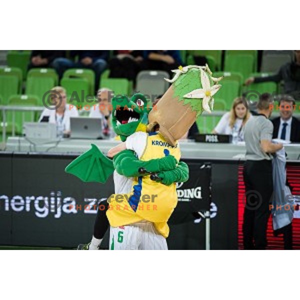 in action during Nova KBM league quarter final basketball match between Petrol Olimpija and GGD Sencur, Arena Stozice, Ljubljana, Slovenia on May 07, 2019