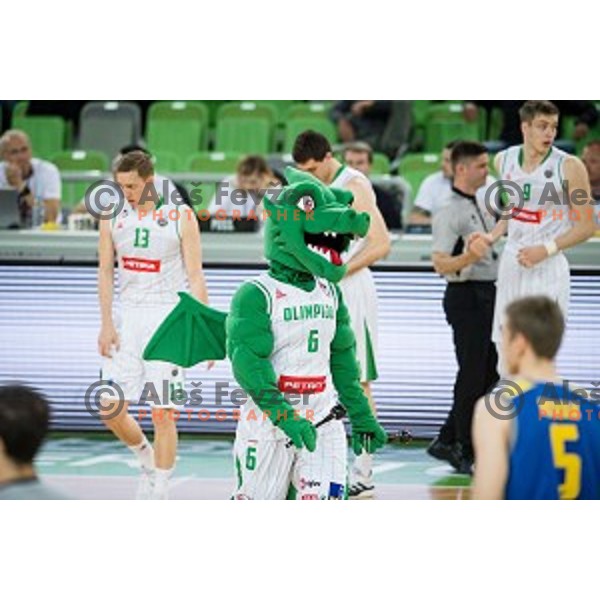 in action during Nova KBM league quarter final basketball match between Petrol Olimpija and GGD Sencur, Arena Stozice, Ljubljana, Slovenia on May 07, 2019