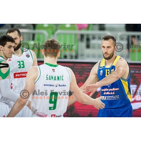 Smiljan Pavic during Nova KBM league quarter final basketball match between Petrol Olimpija and GGD Sencur, Arena Stozice, Ljubljana, Slovenia on May 07, 2019