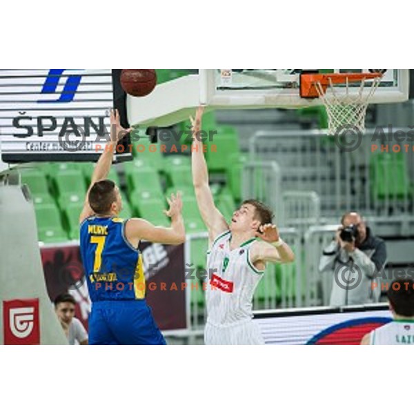 Luka Samanic in action during Nova KBM league quarter final basketball match between Petrol Olimpija and GGD Sencur, Arena Stozice, Ljubljana, Slovenia on May 07, 2019